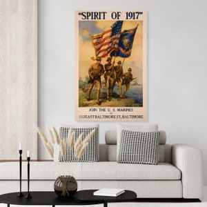 US Marines Enlistment Poster Spirit of 1917