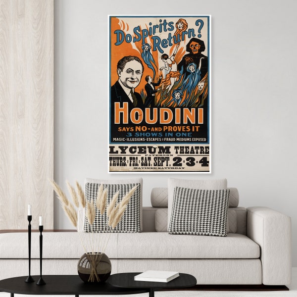 Vintage Houdini Do Spirts Return Poster