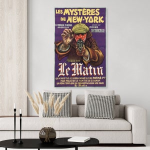 Amigos PROGRAMA de TV Les Mysteres De New York (Los Misterios de Nueva York) Cartel Vintage