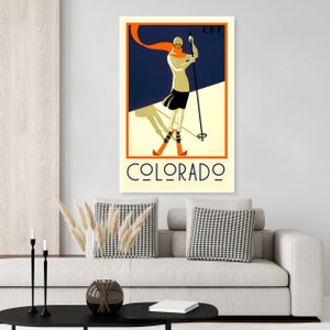 Vintage Art Nouveau Colorado Ski Poster