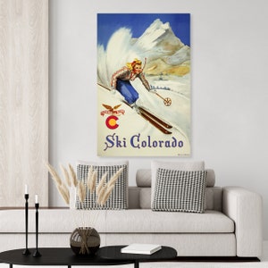 Vintage Colorado Ski Travel Poster