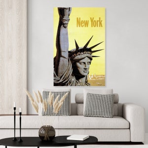 Vintage New York City Statue Of Liberty Travel Poster