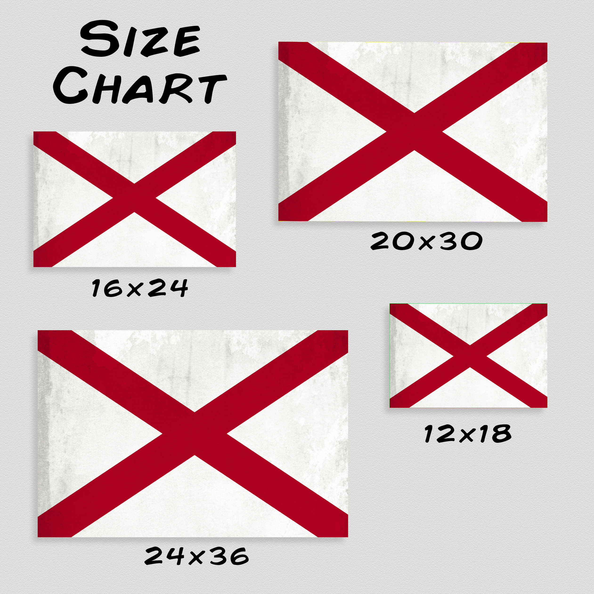 Bandera del estado de Alabama en Lienzo | Etsy