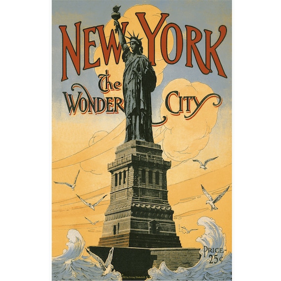 アール・ヌーヴォー　vintage poster New York — The Wonder City of the World – Vintagraph Art