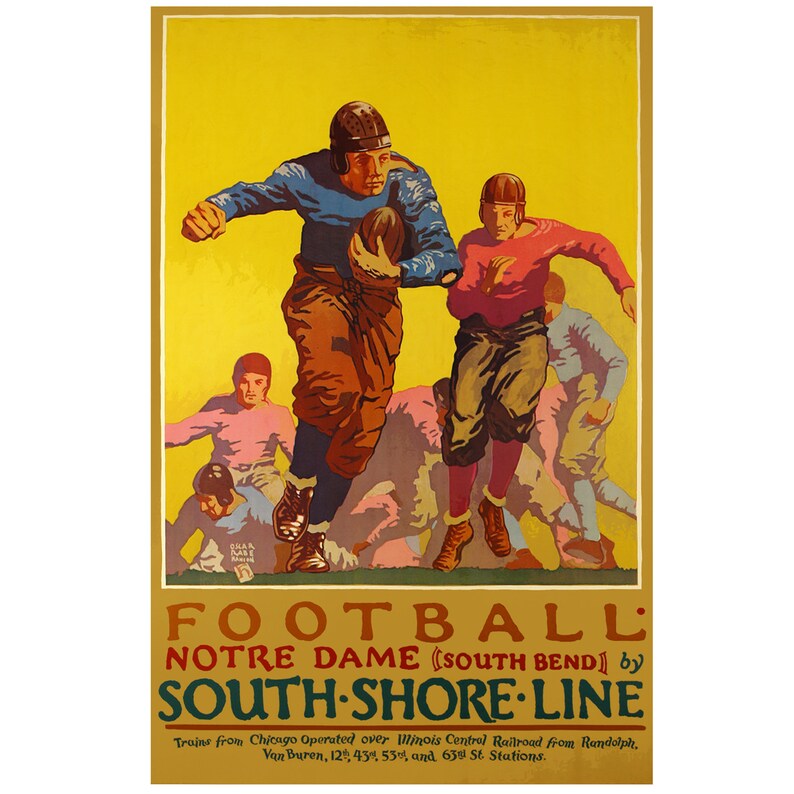 Notre Dame Football 1920's Vintage Poster Etsy — free download