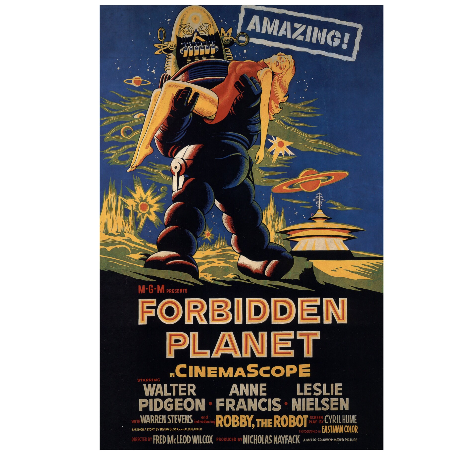 Affiche Cinéma Forbidden Planet (Planète Interdite) - Poster Haute Qualité 45x60 Cm - Neuf Roulé