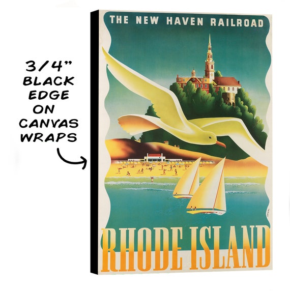 Rhode Island New Haven Railroad United States Travel Advertisement Poster 