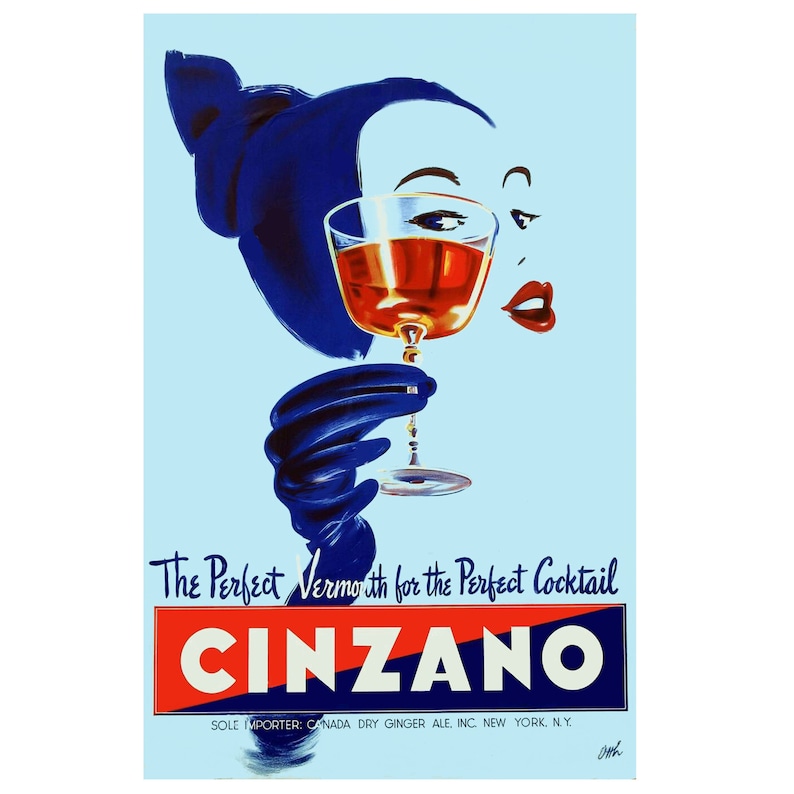 Vintage Poster of a Cinzano Alcohol Ad image 2
