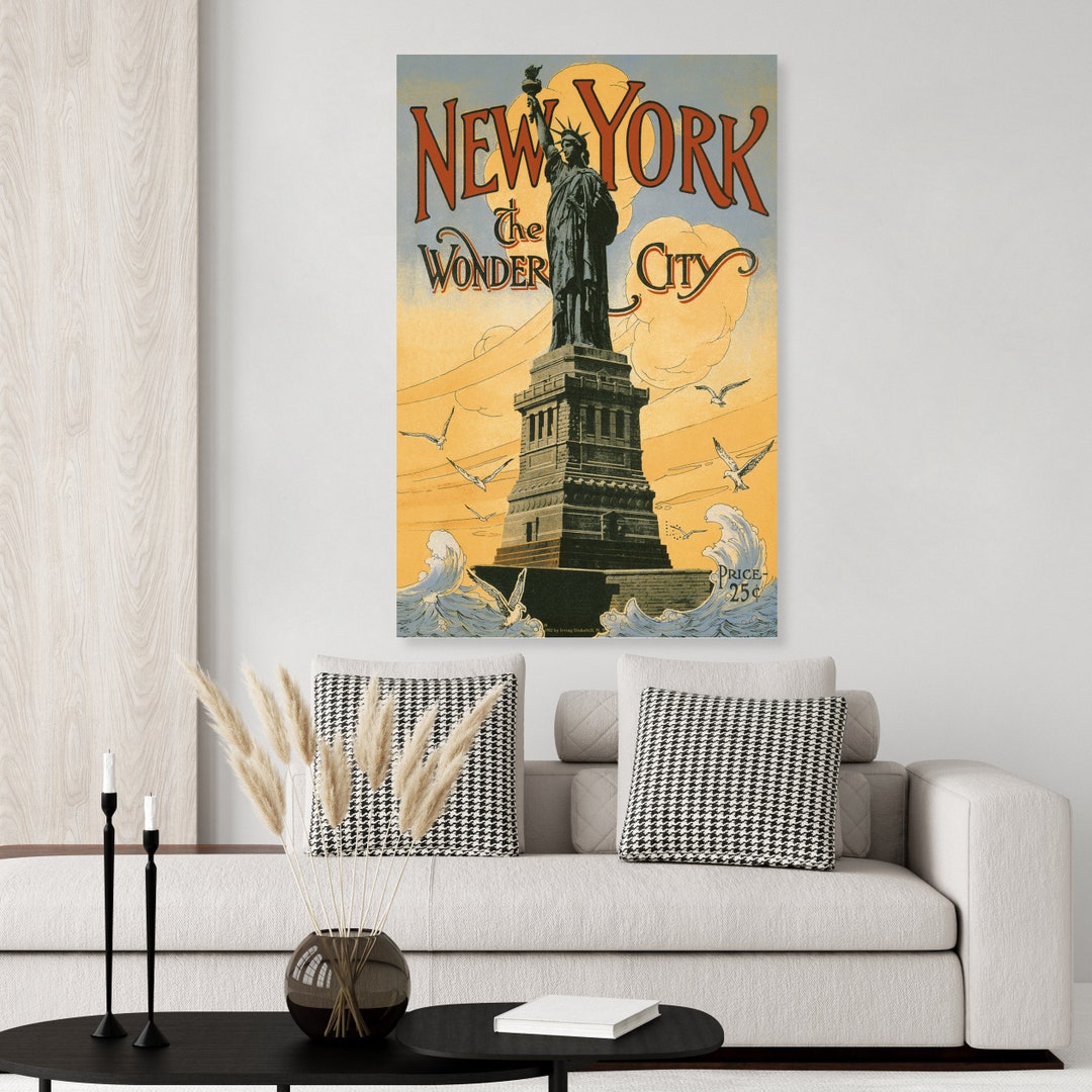 New York City Statue of Liberty Vintage Poster - Etsy