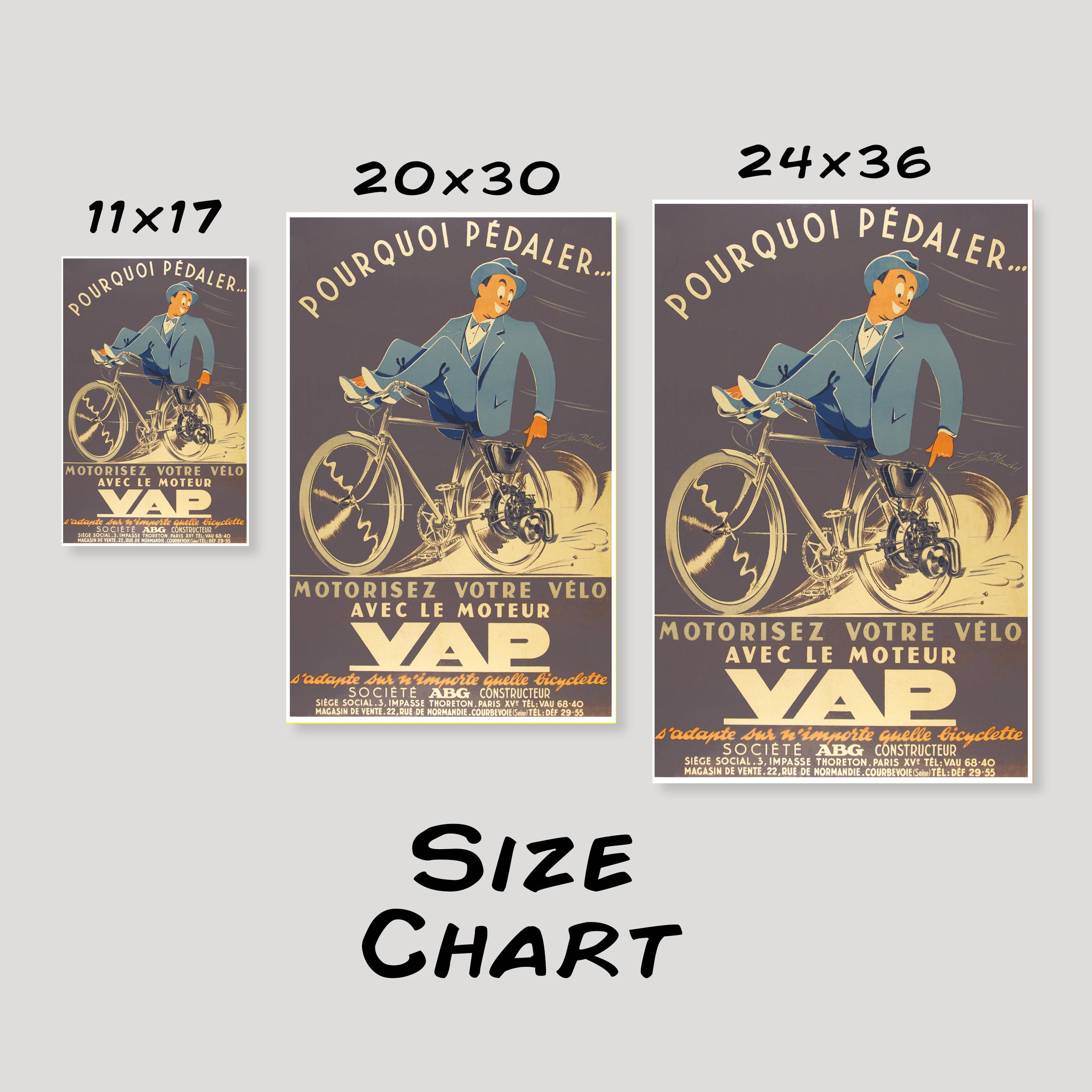 Favor Cycles & Motos 1927 Vintage Bicycle & Motorcycle Poster 24x36 