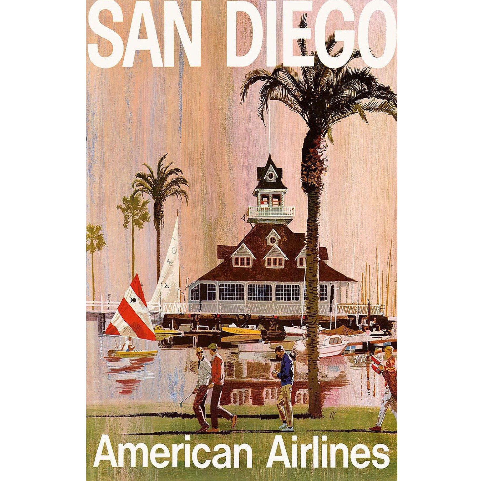 Vintage San Diego California Travel Poster - Etsy Hong Kong