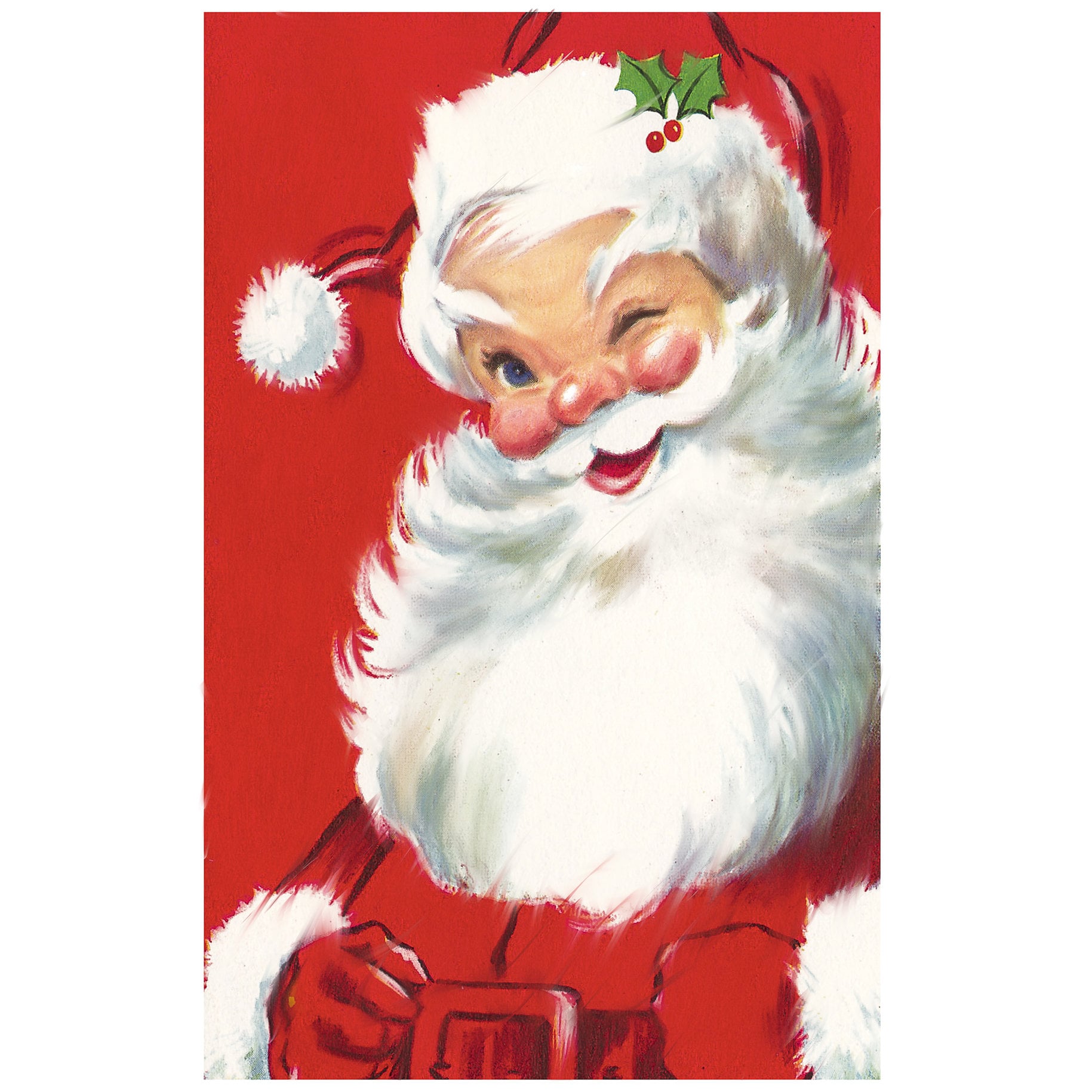 Winking 1950's Santa Claus Vintage Poster Etsy