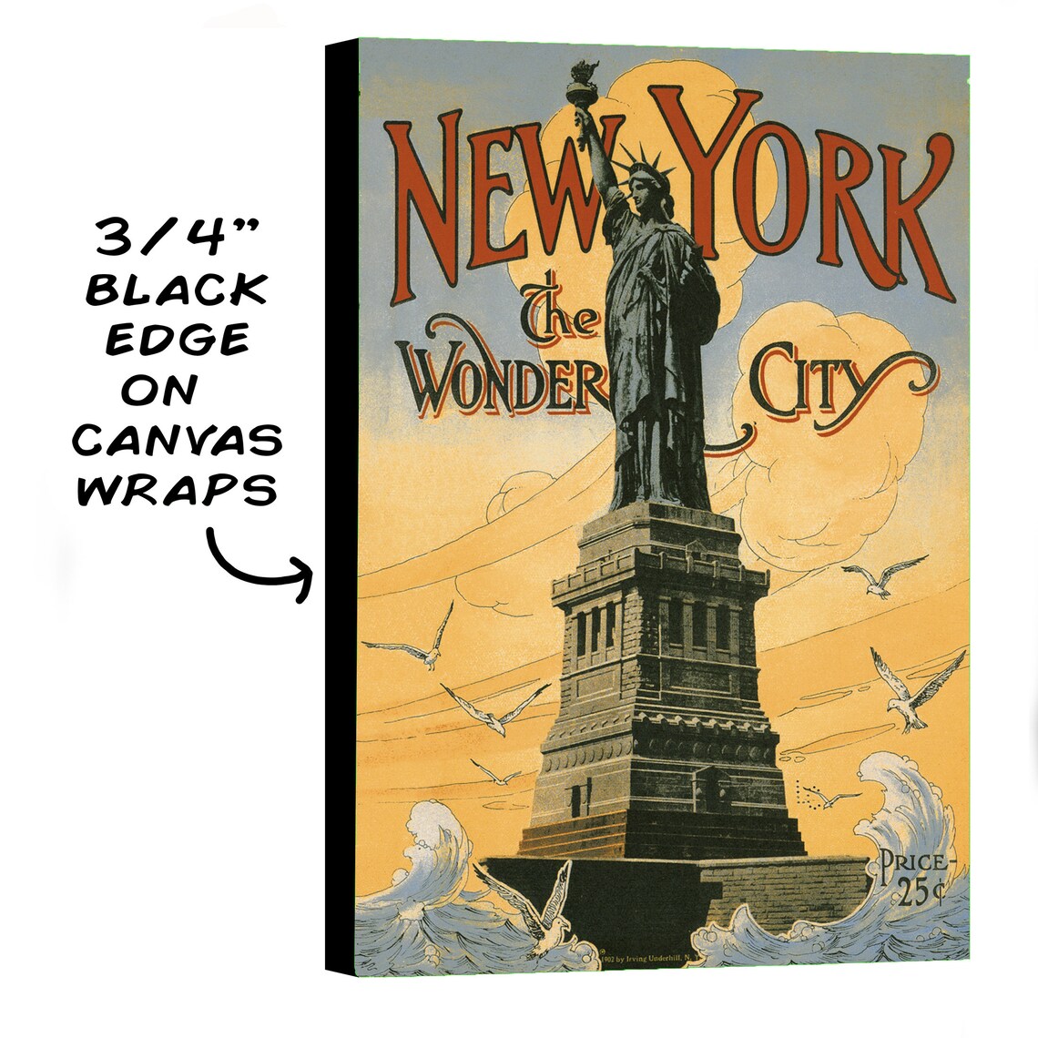 New York City Statue of Liberty Vintage Poster Etsy