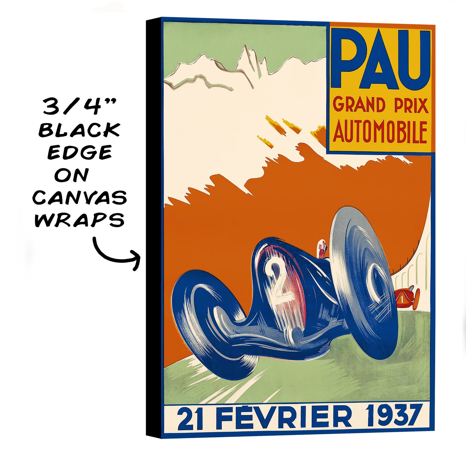 Vintage French Racing Poster From the Pau Grand Prix | Etsy