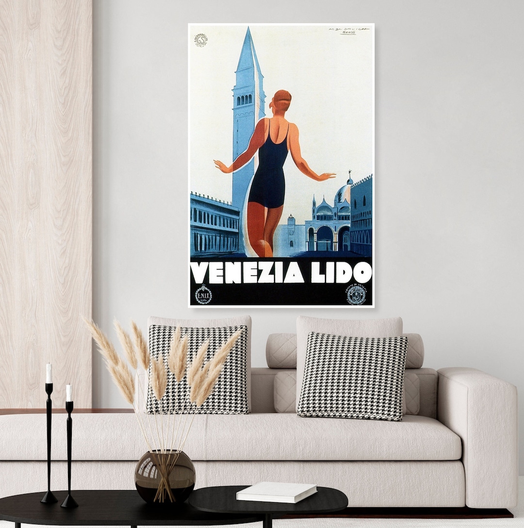 Poster Di Viaggio Vintage Del Lido Di Venezia, Italia - Foto 3