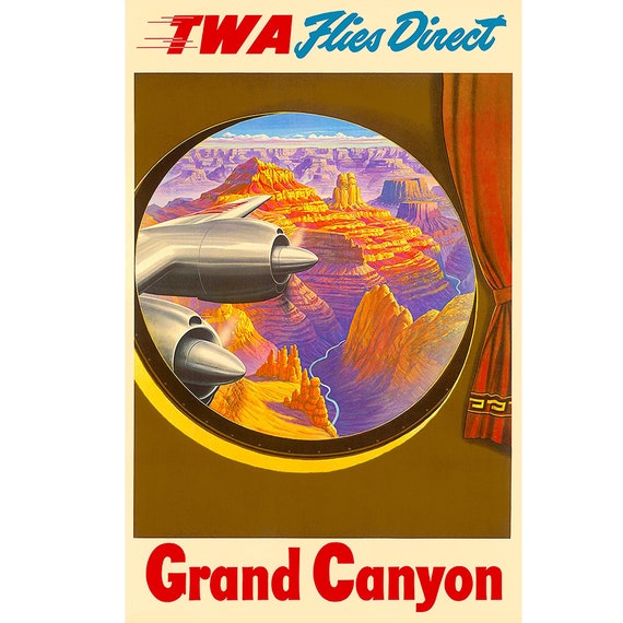 Grand Canyon National Park Vintage Travel Poster by TWA - Etsy