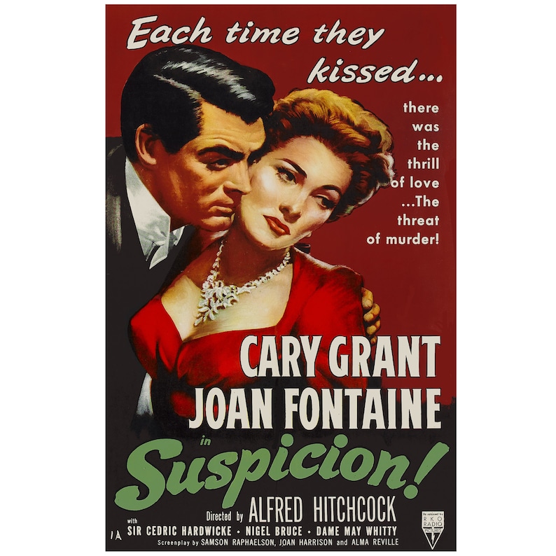 Alfred Hitchcock Suspicion Movie Poster Etsy