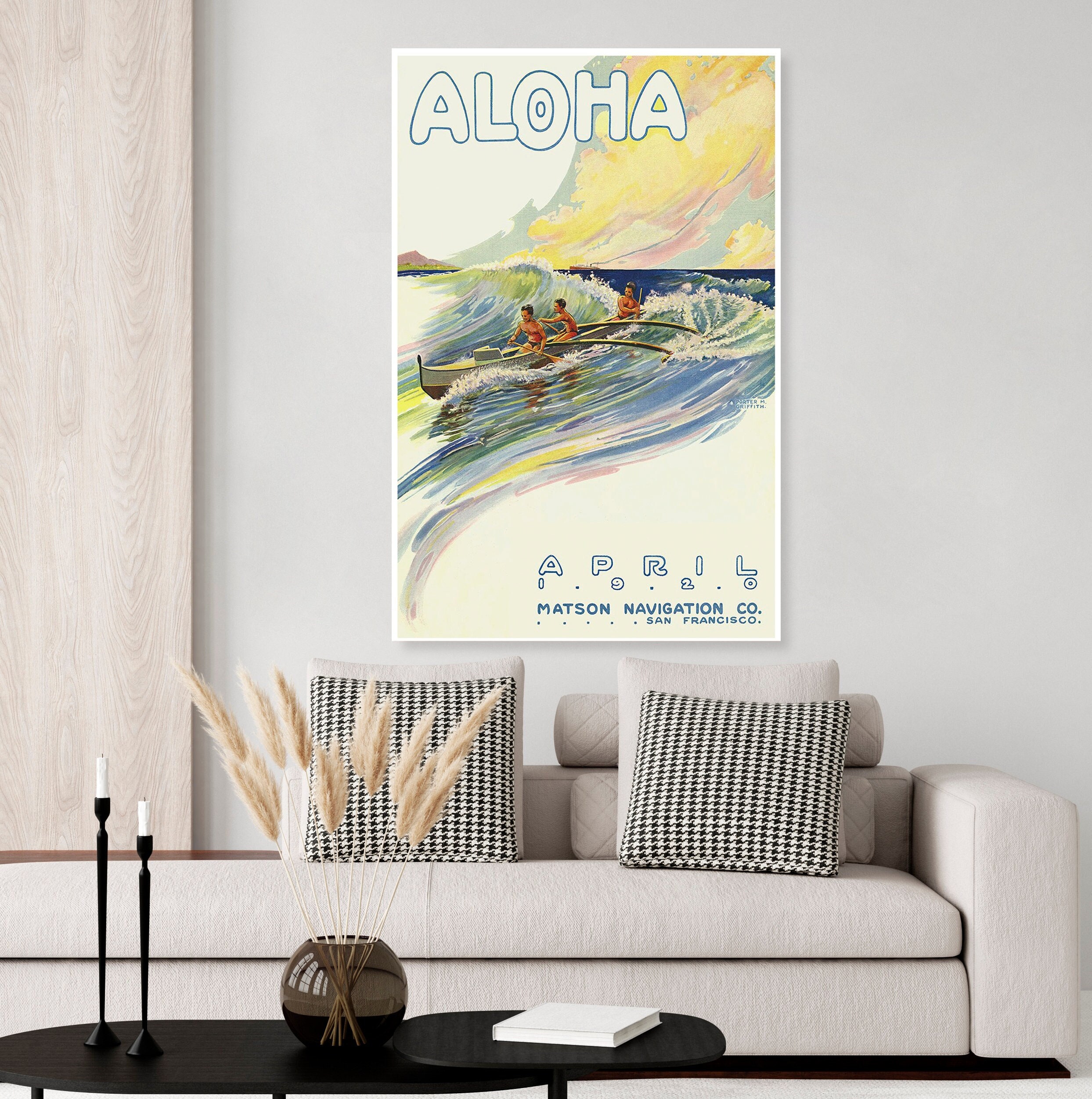 aloha voyageページ Vintage 1920 Hawaii Travel Poster Aloha Matson Cruise Line
