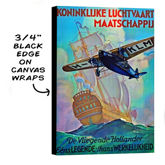 KLM Flying Dutchman Vintage Dutch Airline Poster - Etsy