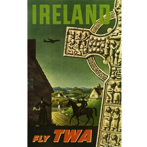 Cartel de viaje vintage de Irlanda por TWA imagen 2