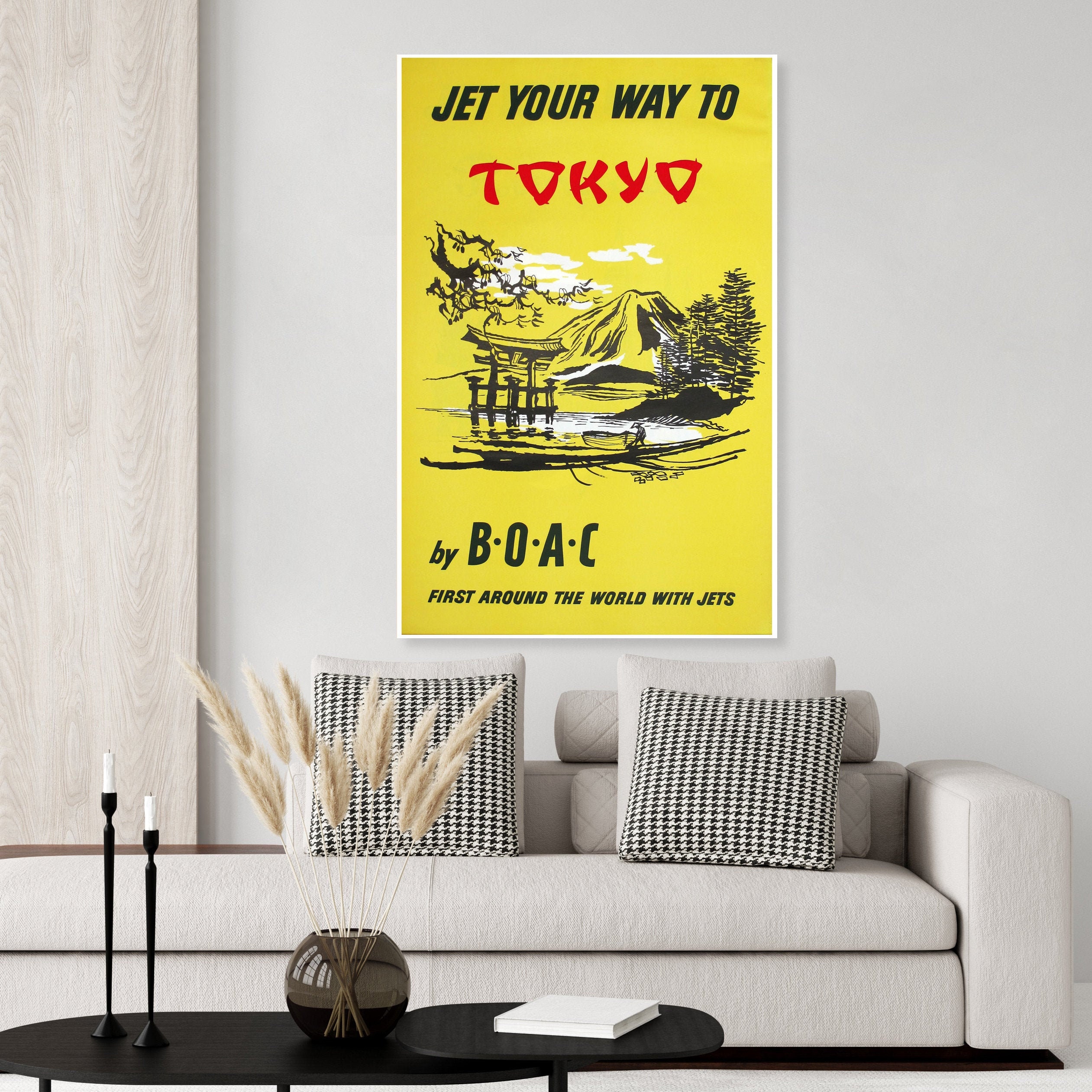 Jet Your Way to Tokyo Vintage Airline Travel Poster