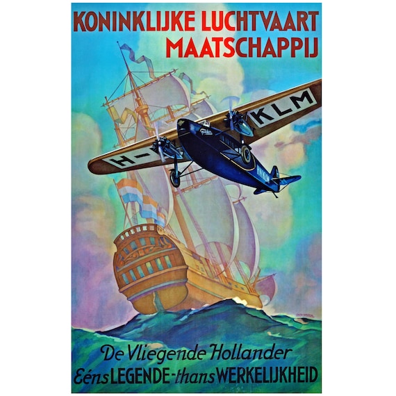 K.L.M  DUTCH AIRLINES パンフレット レトロ 希少 Royal Dutch Airlines KLM - Flying Dutchman - 1920s Travel