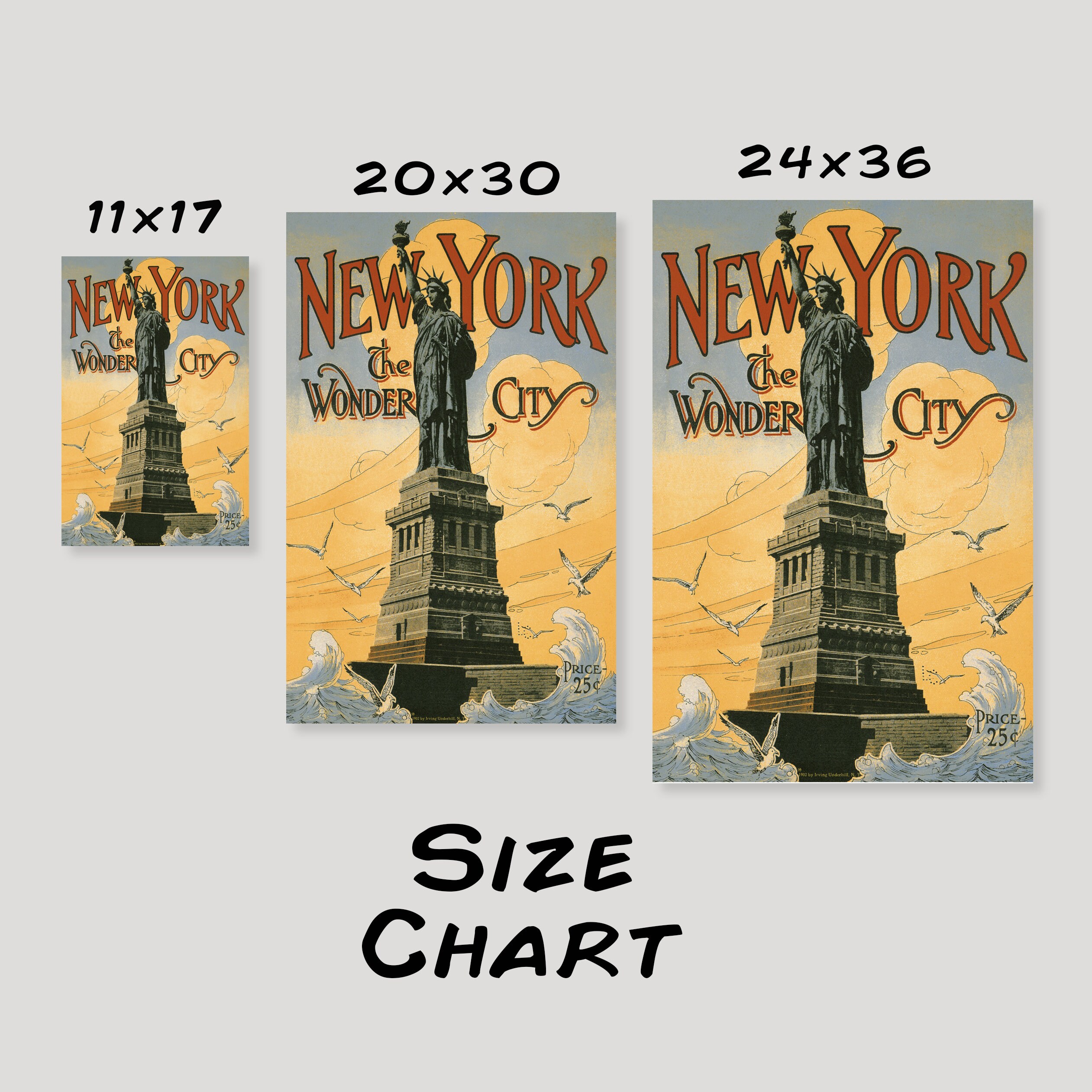 アール・ヌーヴォー　vintage poster New York City Statue of Liberty Vintage Poster - Etsy