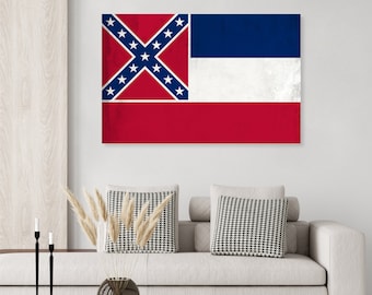 Mississippi State Flag poster print or canvas wrap
