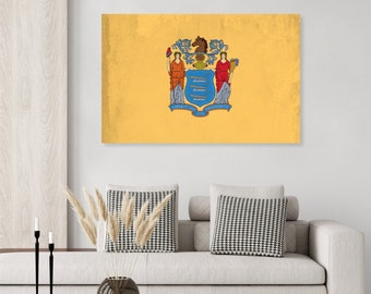New Jersey State Flag poster print or canvas wrap