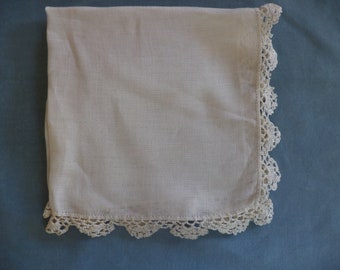 Linen crocheted hankie