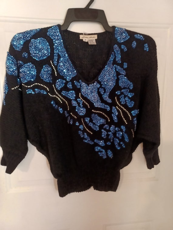 Glamorous Lilly Rubin beaded sweater, vintage