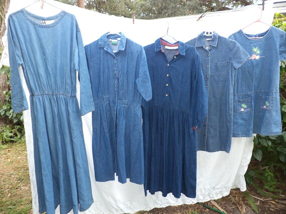 vintage five denim dresses