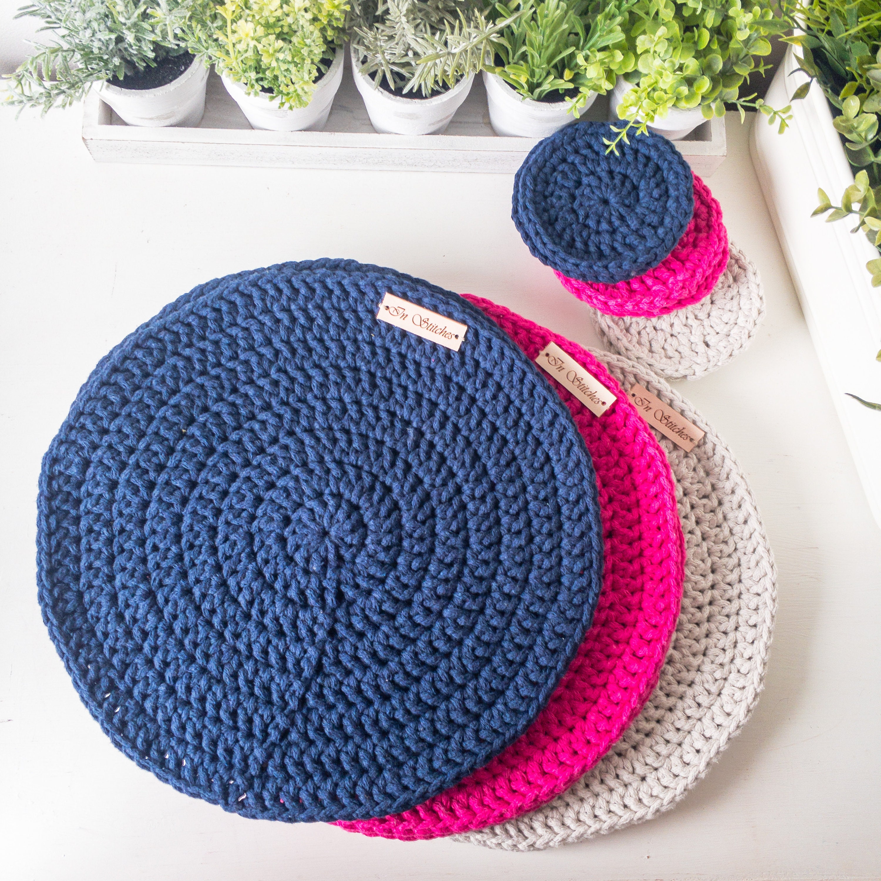 Round Placemats Round Cotton Rope Placemats Unique Placemats Etsy