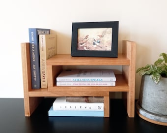 Large Adjustable Tasmanian Oak Shelf – Desk Organizer, Australian Made 185mm Depth