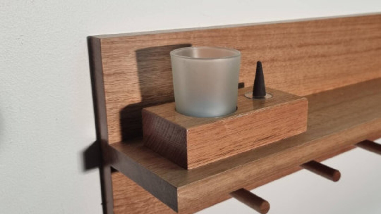 70cm Tasmanian Oak Bathroom Shelf With 60cm Matt Black Towel Etsy