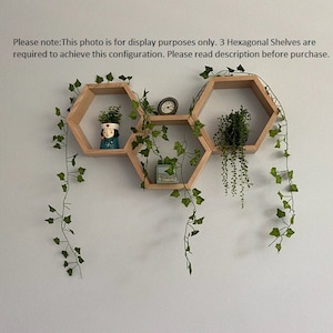 Tasmanian Oak Hexagon Shelf | Honeycomb Wall Display 90mm Depth