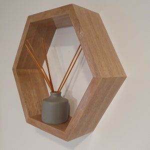 Hexagonal Shelf. Honeycomb shelf. Hexagon shelf. Tasmanian Oak. Wall shelf. Display shelf. Floating Shelf. 90mm Depth. Australian Made. image 8