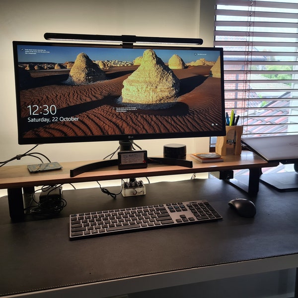 Monitor Riser, Desk Monitor Riser, Monitor Shelf, Dual Monitor Stand. TV Stand. Monitor Stand, Tasmanian Oak. Australian Made. Gift Idea