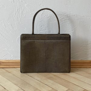 Vintage leather handbag | 1950s 1960s Retro style top handle bag | Classic Style elegant bag