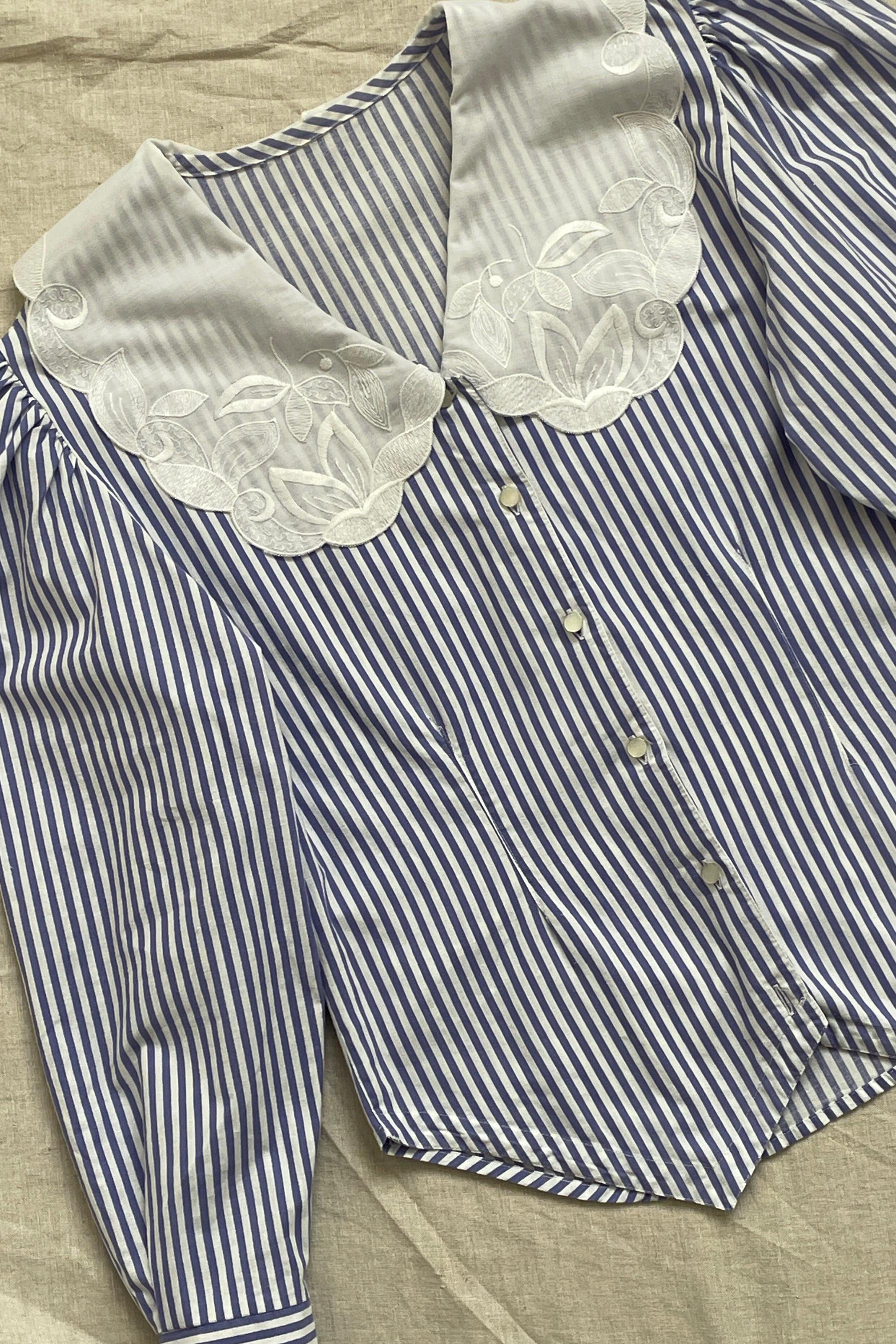 Women's Vintage Striped Blouse S