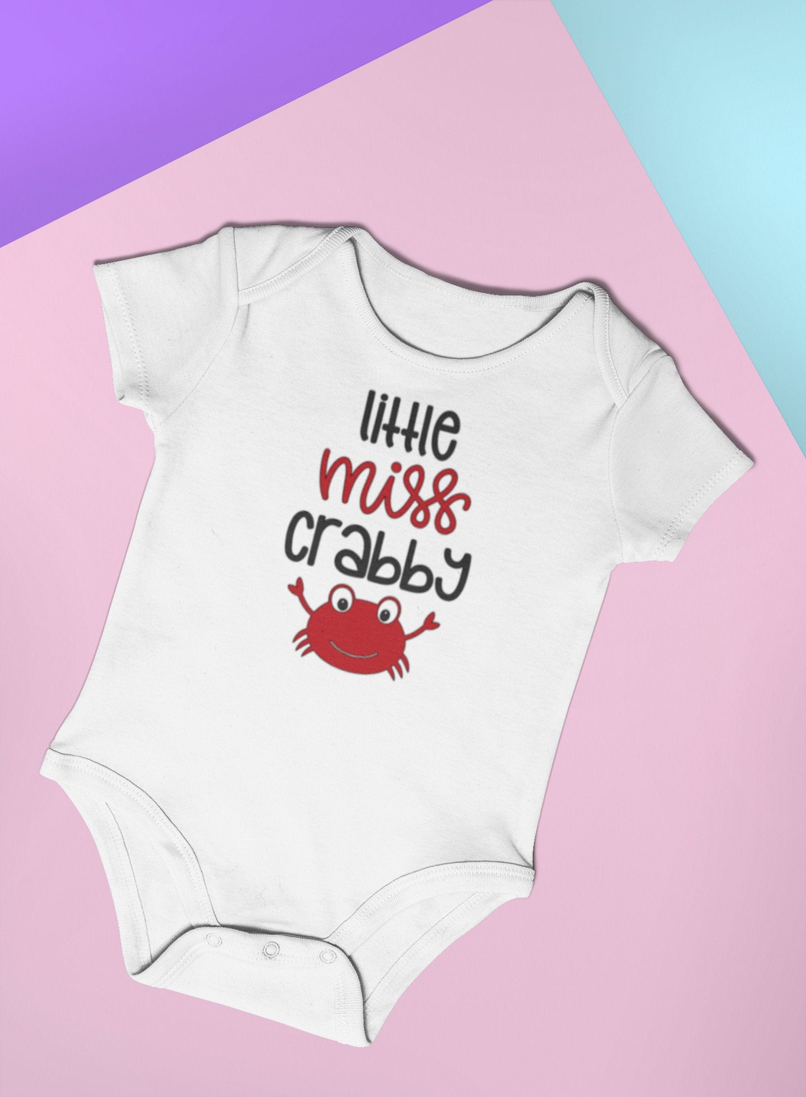 Little Miss Crabby Baby Onesie Cute Newborn Outfit Crab Baby Etsy