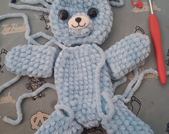 Handmade Amigurumi Chenille Plushie Teddy Bear (Multiple Color Options)