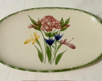 Vintage Emerson Creek Pottery: Floral Serving Platter