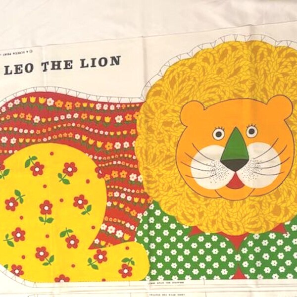 Leo the Lion Fabric Panel: Cut and Sew, Cranston