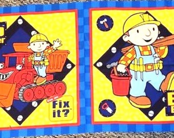 Cut and Sew, Bob The Builder, Fabric Pillow Panel, Cranston Print Works, 2002