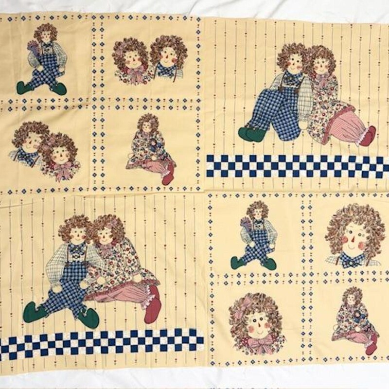 Raggedy Ann and Andy Fabric - Etsy