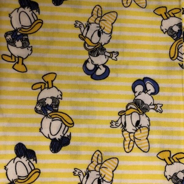 Disney Daisy & Donald Duck Striped Fabric