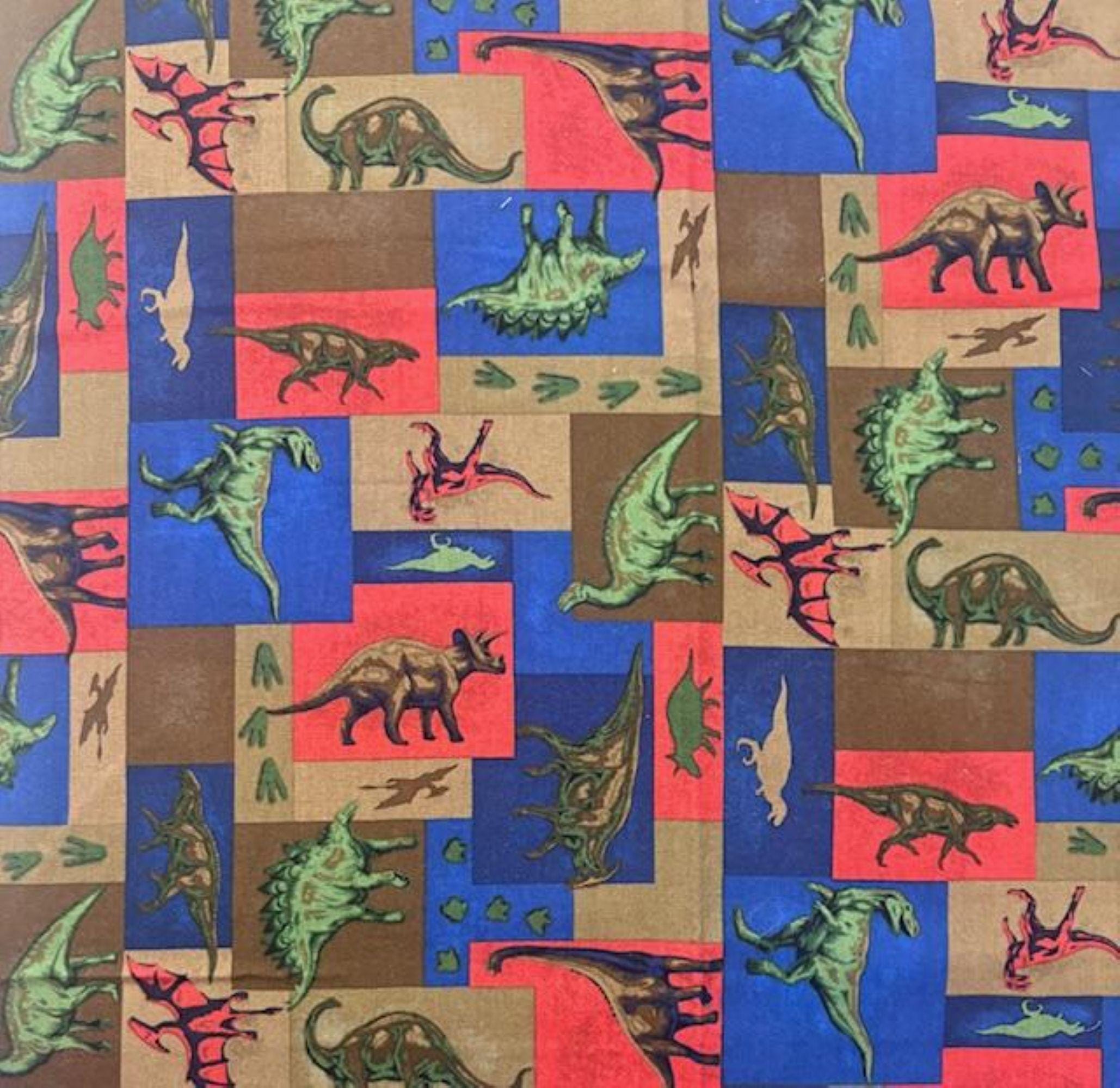 Dinosaurs Fabric: Patchwork Dino Print - Etsy