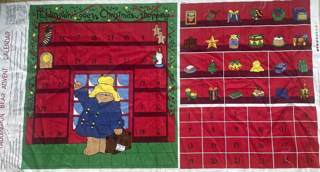 Cut & Sew Vintage Paddington Bear Advent Calendar Christmas Etsy