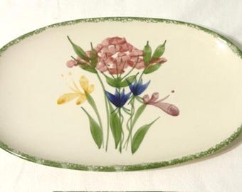 Vintage Emerson Creek Pottery: Floral Serving Platter
